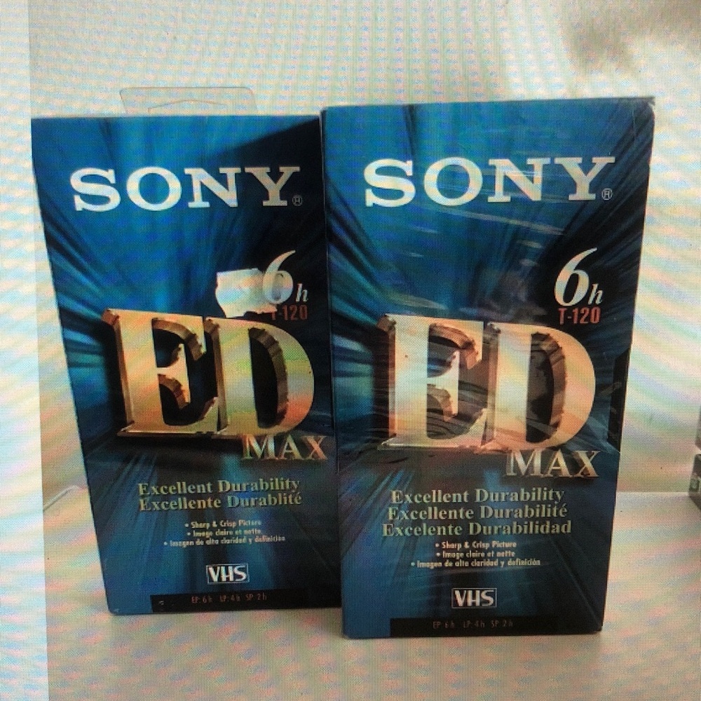 Sony ED Max VHS Tapes - Blue and Gold
